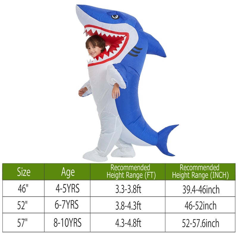 One Casa Blow Up Party Costume Inflatable Costumes for Kids  Full Body Shark Costume Halloween Costumes for Boys Girls (4-5YRS) - Image 3